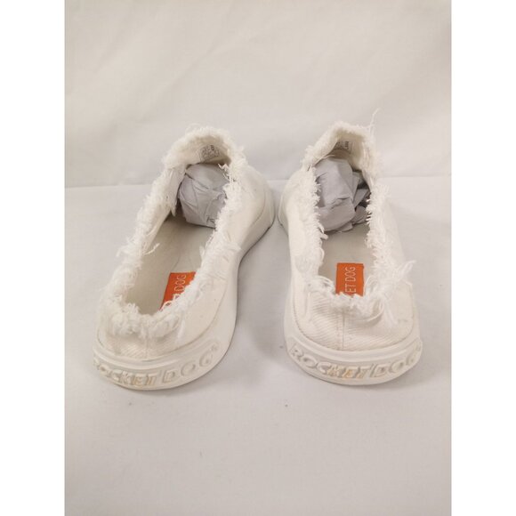 NWT Rocket Dog White Cule Twill Canvas Slip-on Mules Size 11 - Picture 6 of 14